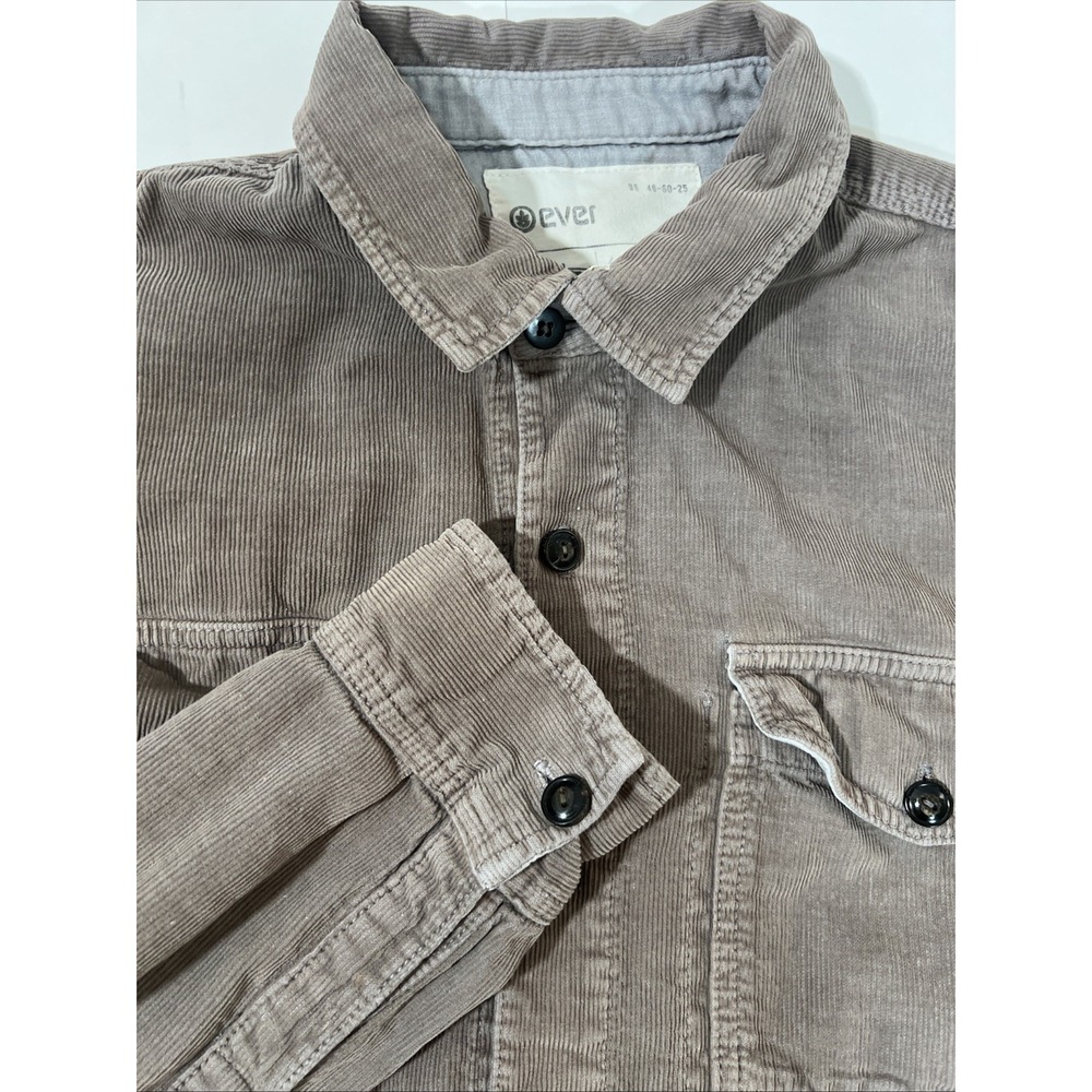 Vintage Ever Clothing Brand Corduroy Brown Long Sleeve Shirt Size Large Grunge